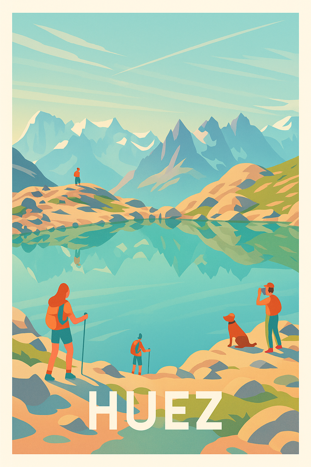 Affiche Huez — Évasion et Nature en Montagne · poster d'art de Huez