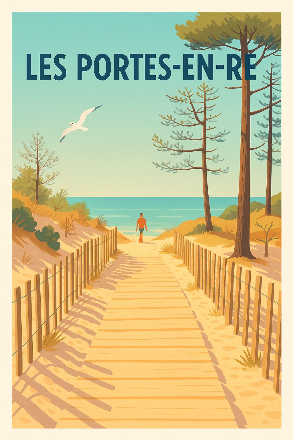 Affiche de Les Portes-en-Ré - Invitation à la plage authentique