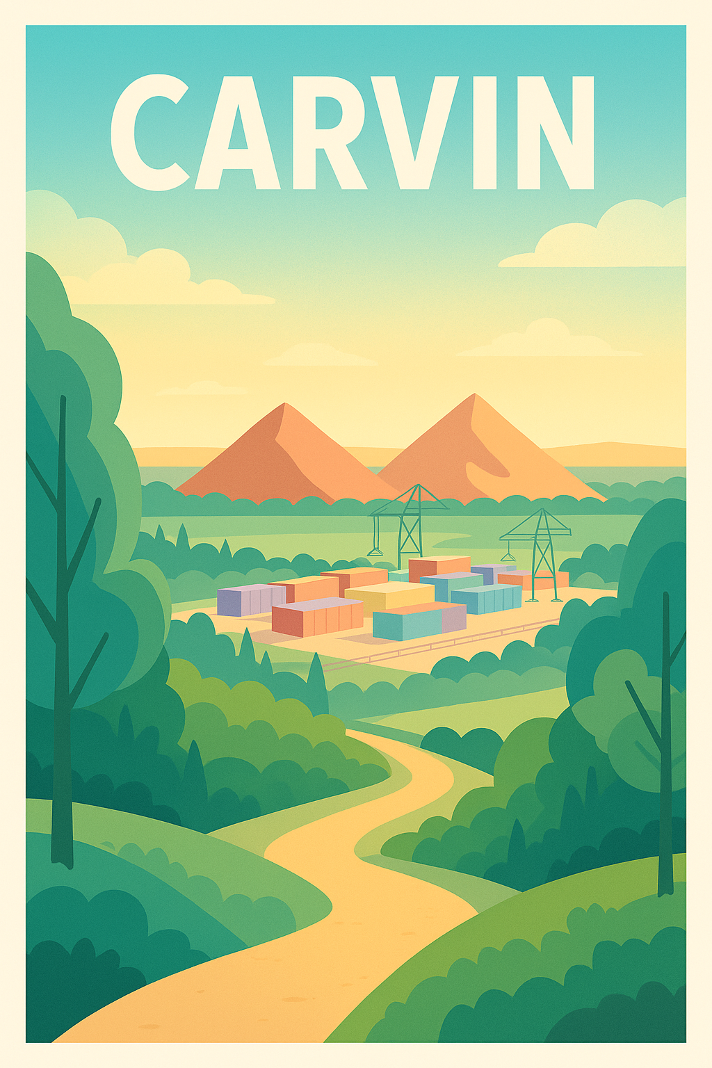 Affiche de Carvin - L'Esprit Industriel au Cœur de la Nature