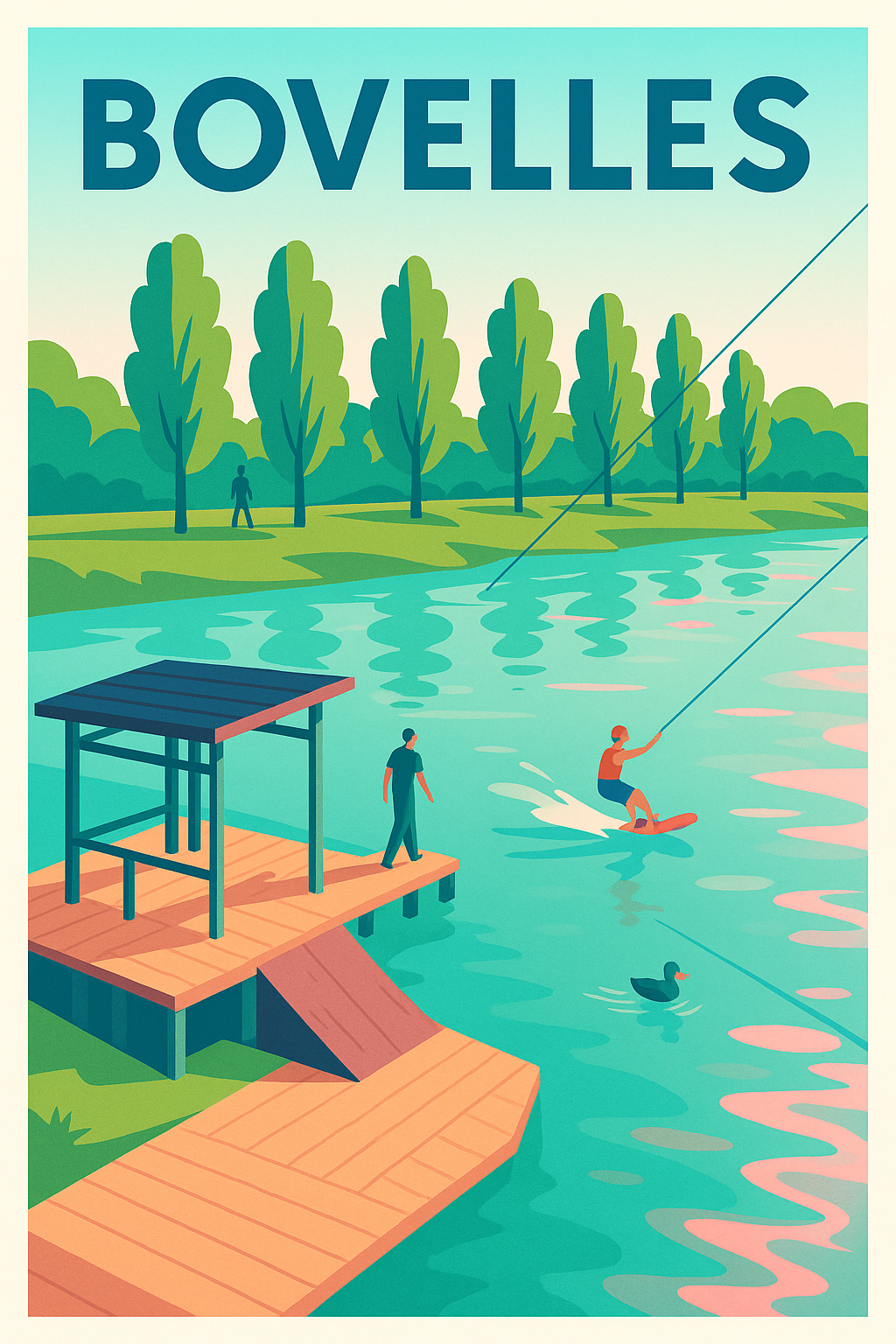 Affiche Bovelles — Évasion et détente au fil de l'eau · poster d'art de Bovelles