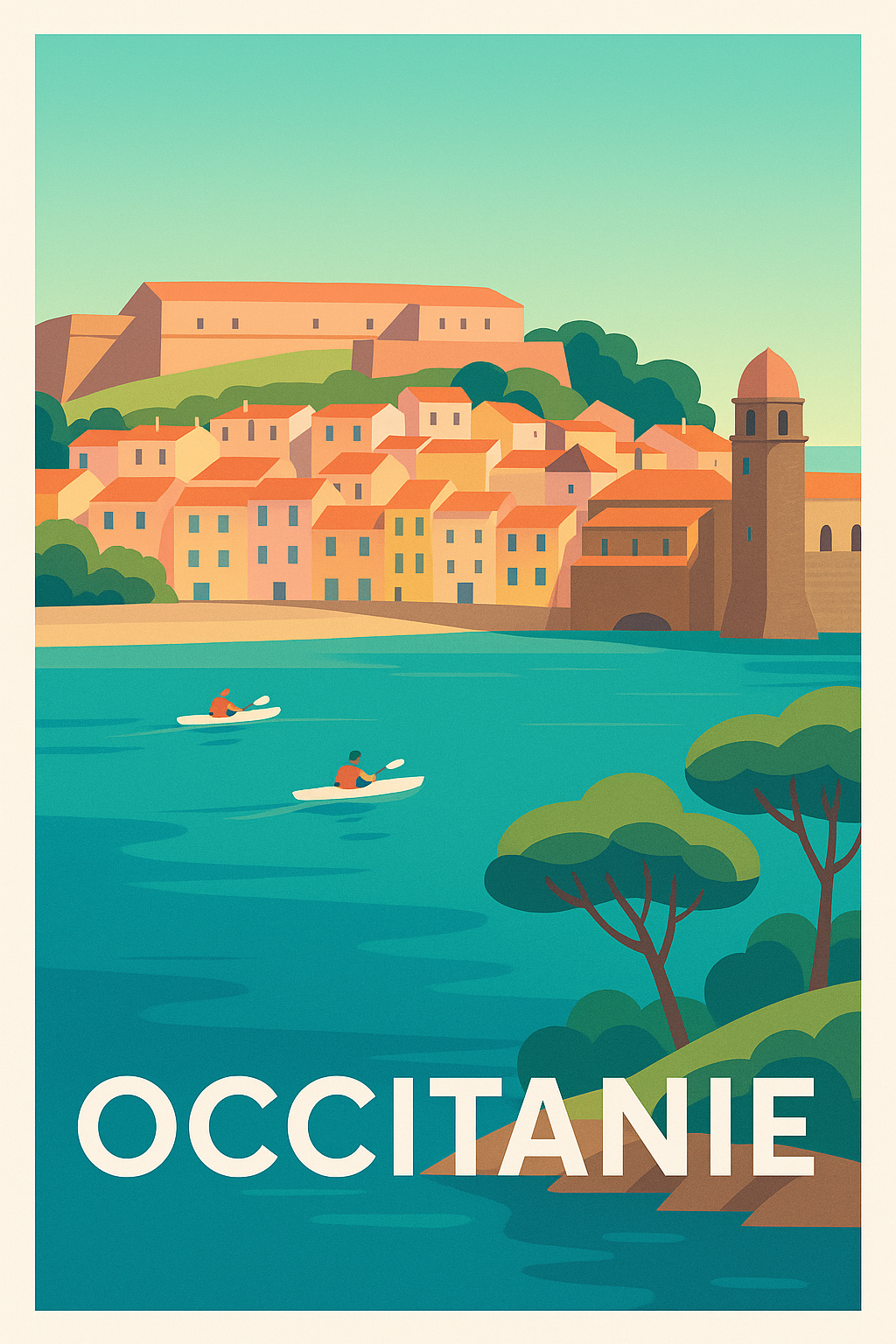 Affiche de Occitanie - Évasion Méditerranéenne en Couleurs