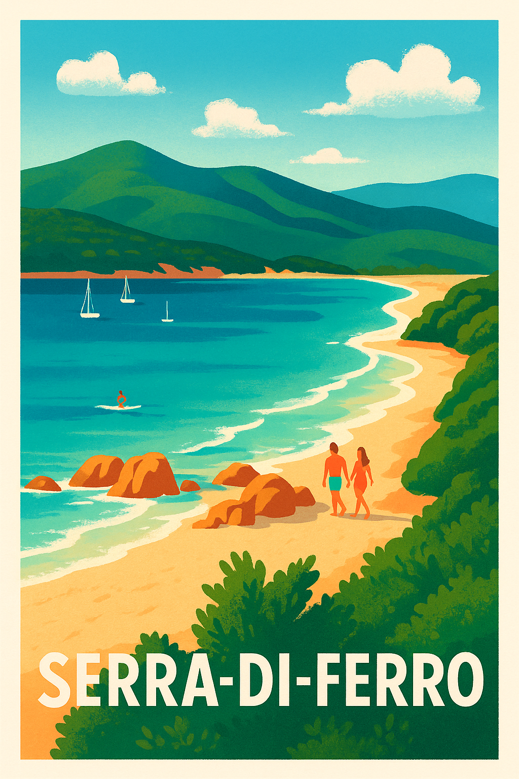 Affiche Serra-di-Ferro — Escapade Balnéaire Authentique · poster d'art de Serra-di-Ferro