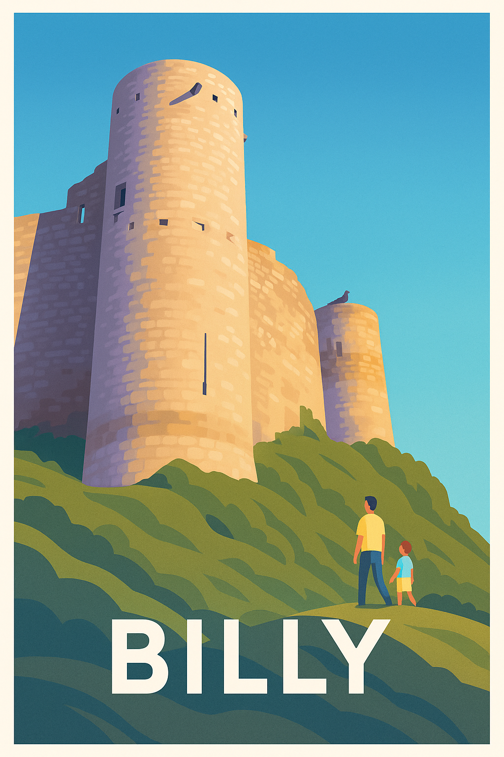 Affiche Billy — Les tours majestueuses à découvrir · poster d'art de Billy