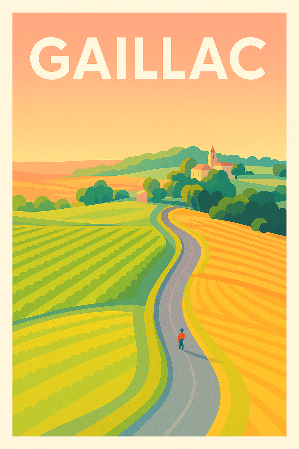 Affiche de Gaillac - Promenade au cœur des paysages vallonnés