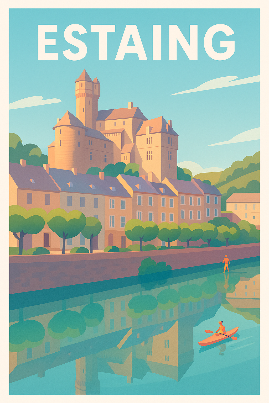 Affiche de Estaing - Charme et sérénité au fil de l'eau