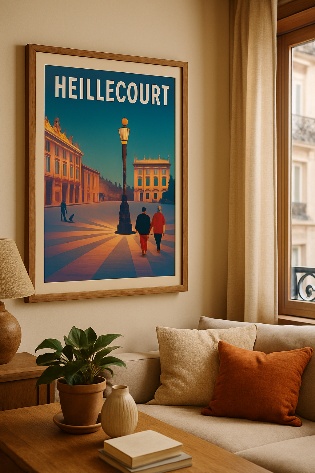 Mise en situation Affiche de Heillecourt - Promenade en lumière chaleureuse