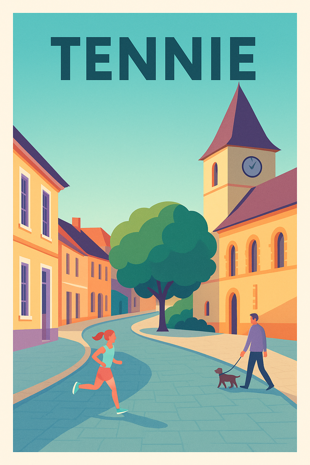 Affiche de Tennie - Charme paisible d'un village de campagne