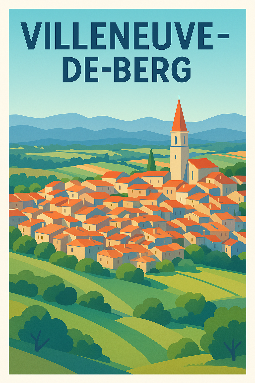 Affiche de Villeneuve-de-Berg - Le charme provençal en poster