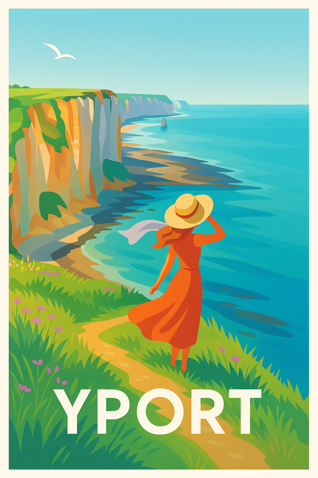 Affiche Yport — Évasion et beauté des falaises normandes · poster d'art de Yport
