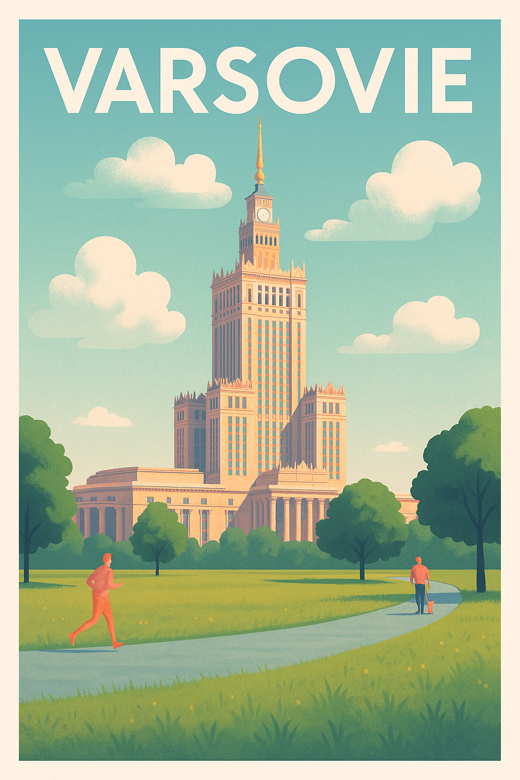 Affiche de Varsovie - Harmonie architecturale et nature urbaine