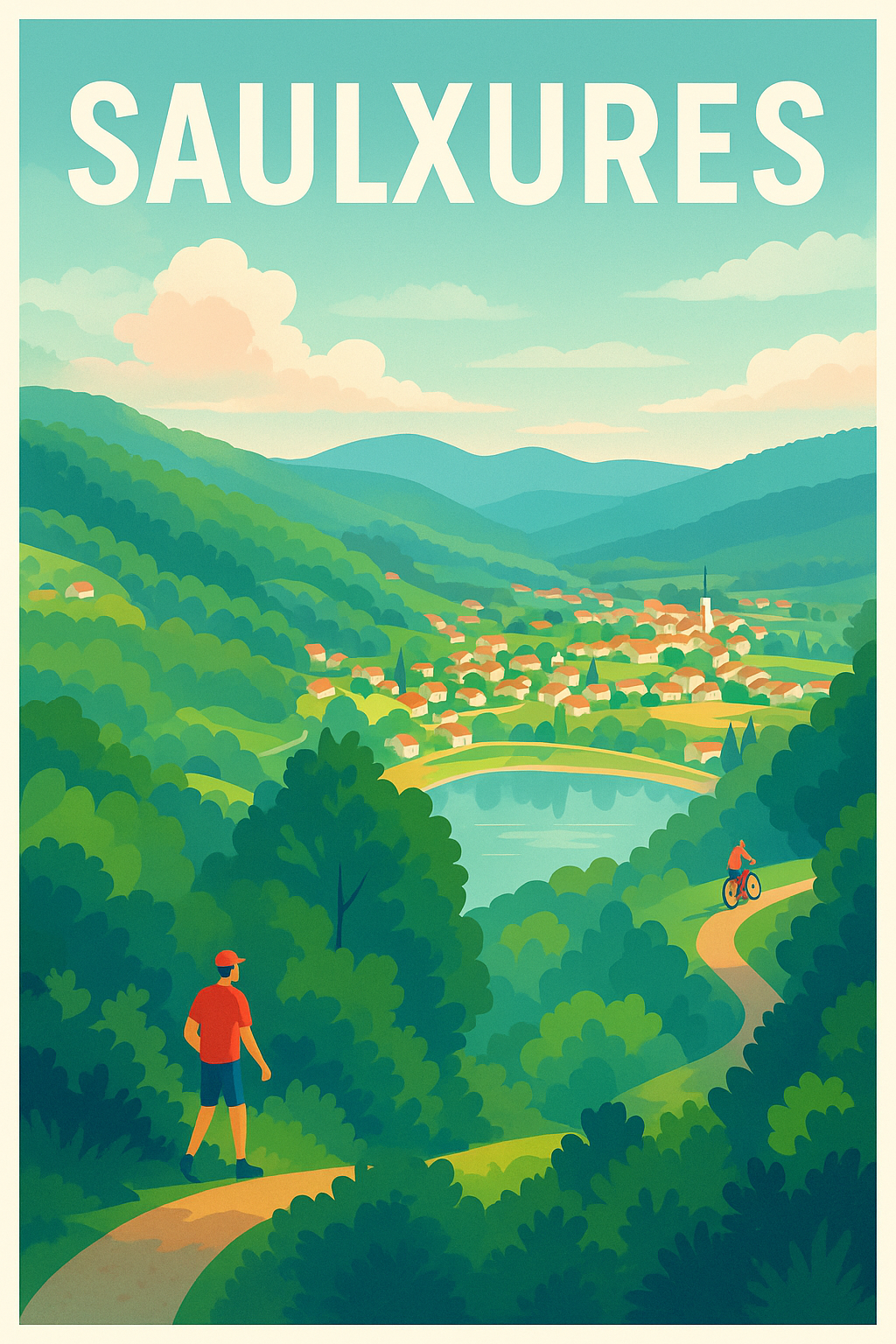 Affiche Saulxures — Évasion Nature et Douceur de Vivre · poster d'art de Saulxures