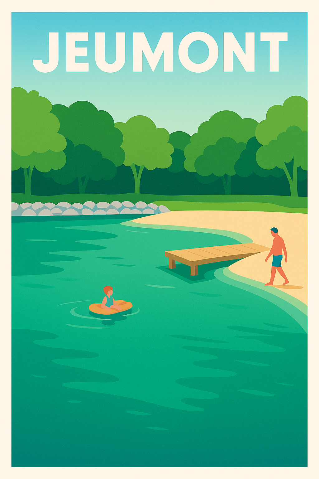 Affiche de Jeumont - Détente au bord de l'eau