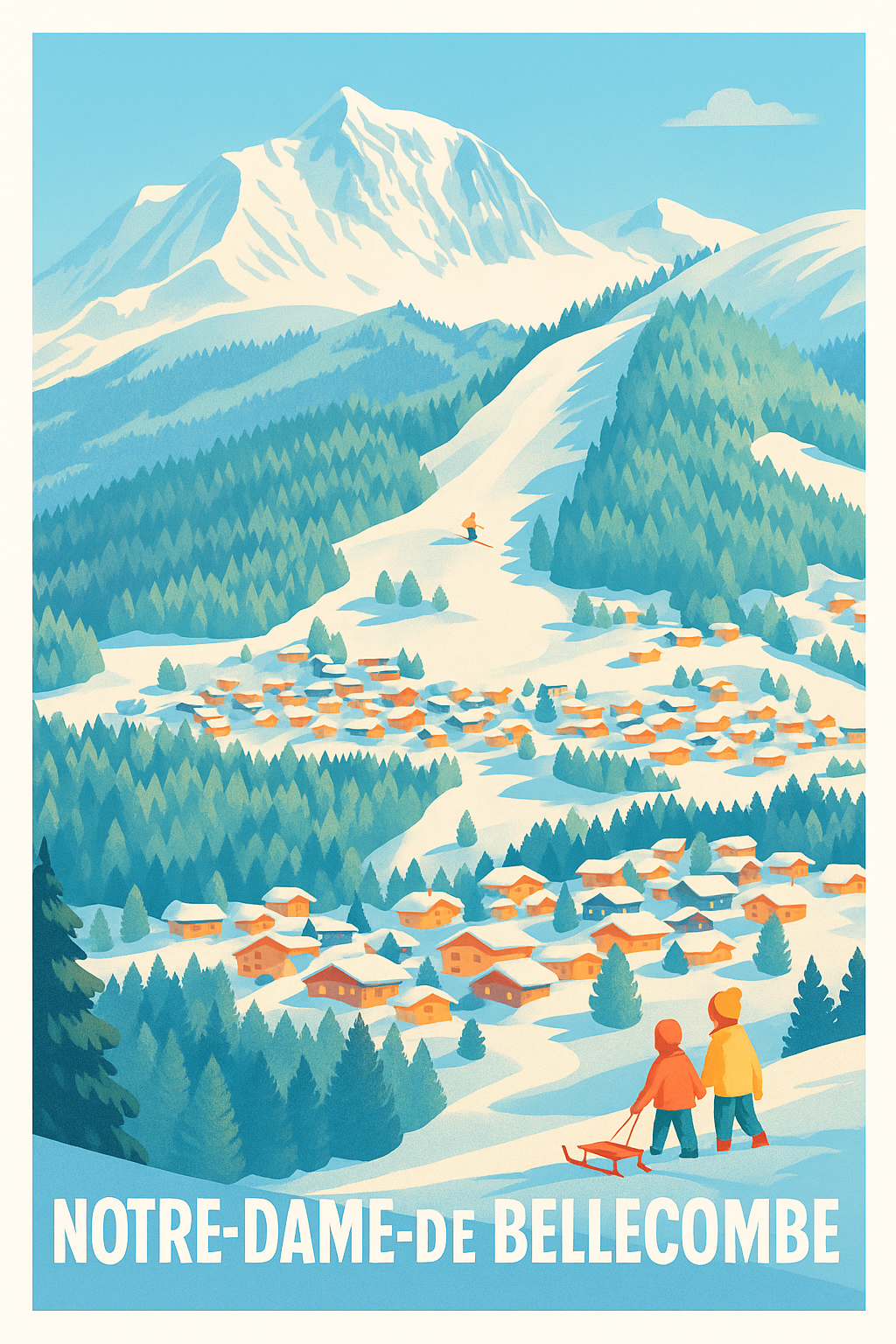 Affiche Notre-Dame-de-Bellecombe — Charme et sérénité en montagne · poster d'art de Notre-Dame-de-Bellecombe