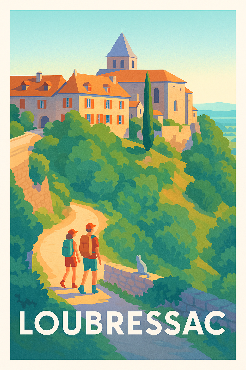 Affiche Loubressac — Un coin de paradis médiéval à découvrir · poster d'art de Loubressac