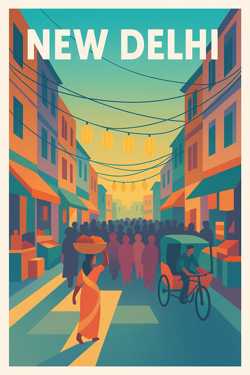 Affiche de New Delhi - Vibrante vie urbaine indienne