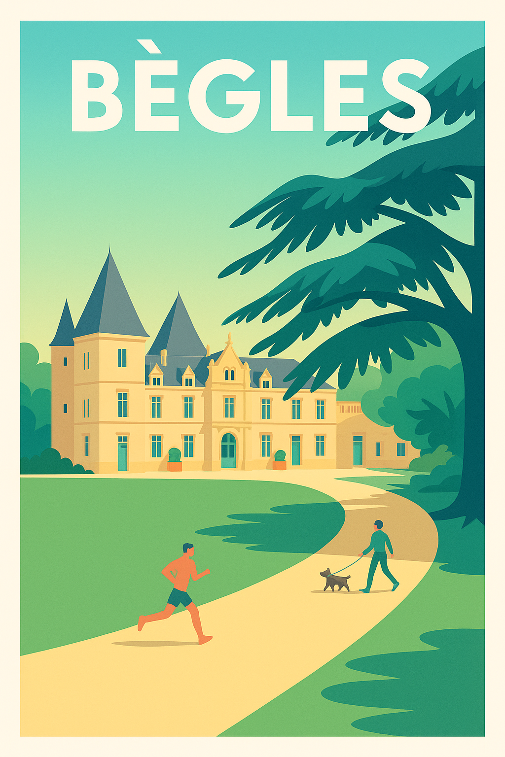 Affiche Bègles — Charme et sérénité au château · poster d'art de Bègles