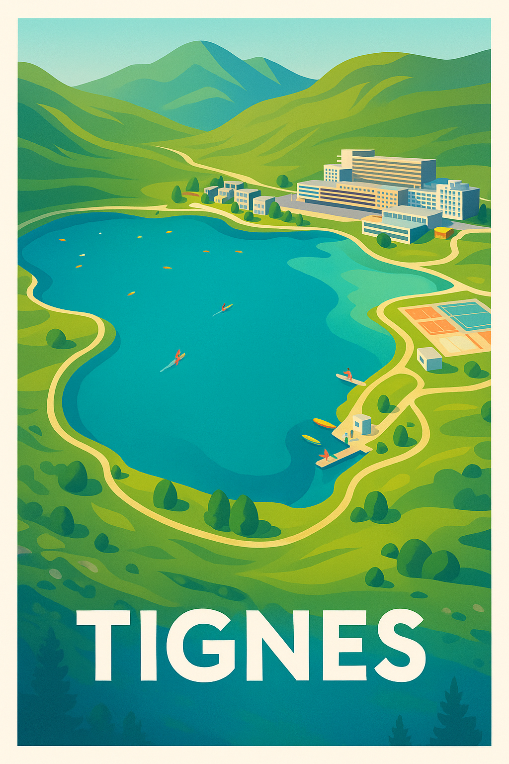 Affiche de Tignes - Évasion et sérénité au bord du lac