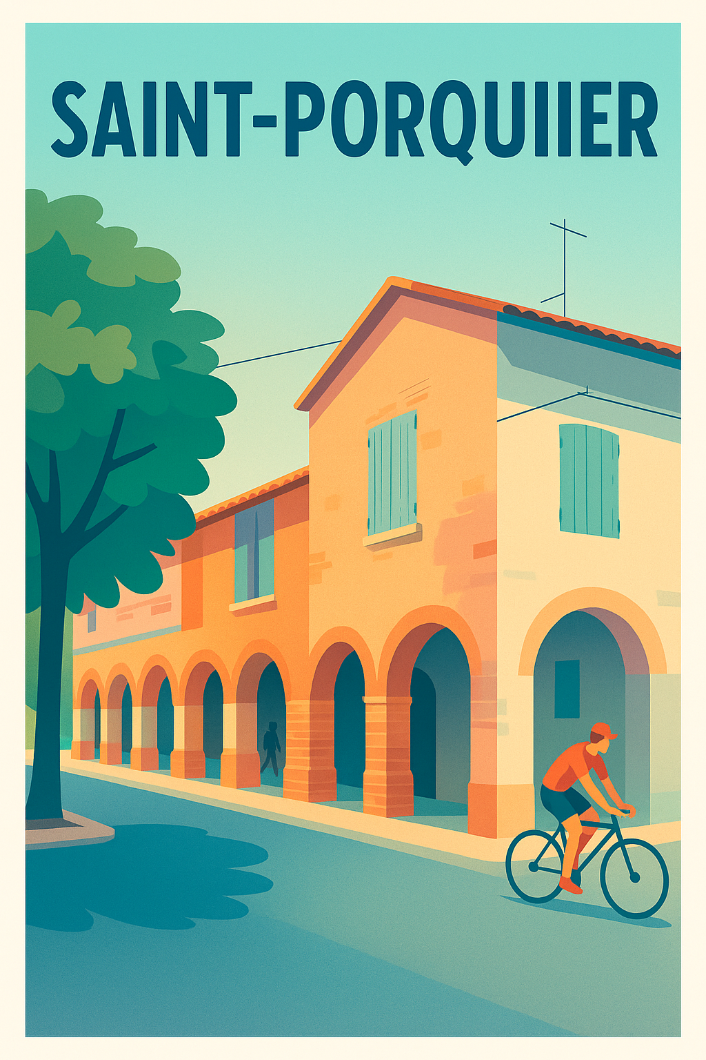 Affiche de Saint-Porquier - Charme paisible et architecture ensoleillée