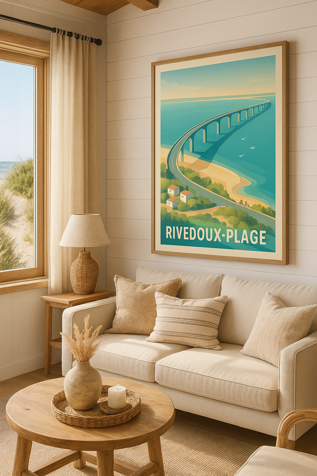 Mise en situation Affiche de Rivedoux-Plage - L'élégance côtière entre ciel et mer