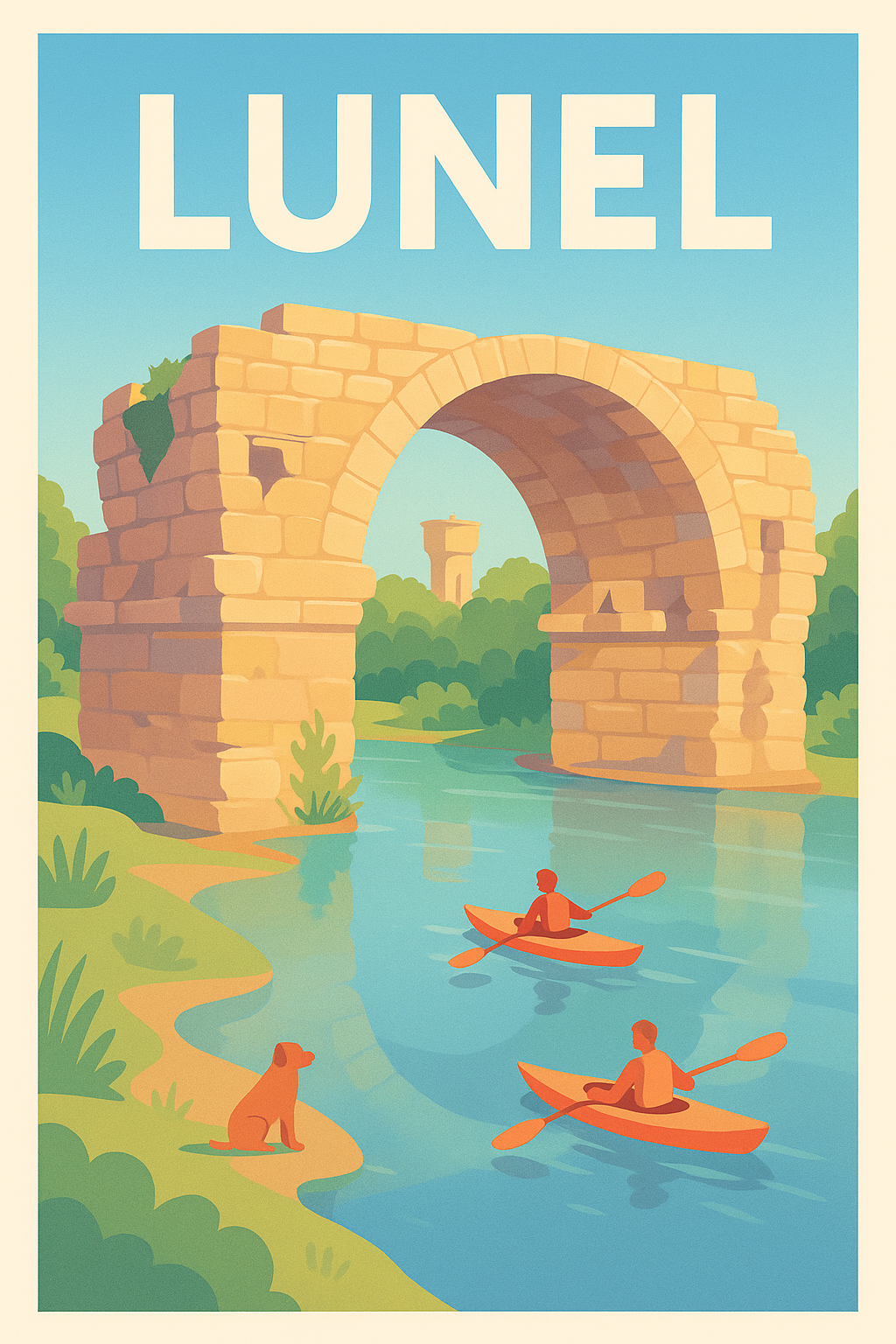 Affiche Lunel — Évasion et nature au fil de l'eau · poster d'art de Lunel