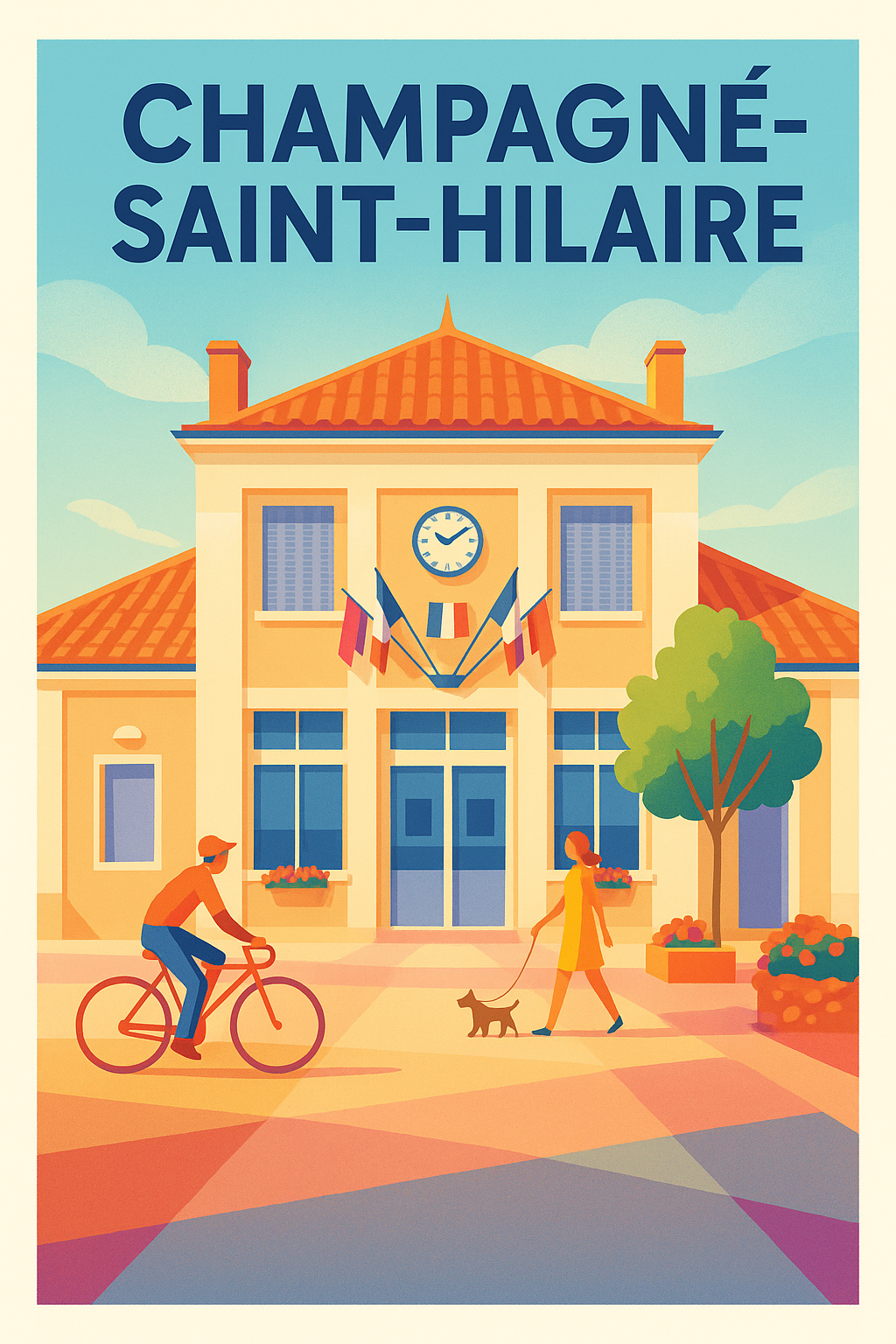 Affiche de Champagné-Saint-Hilaire - L'ambiance paisible du cœur de village