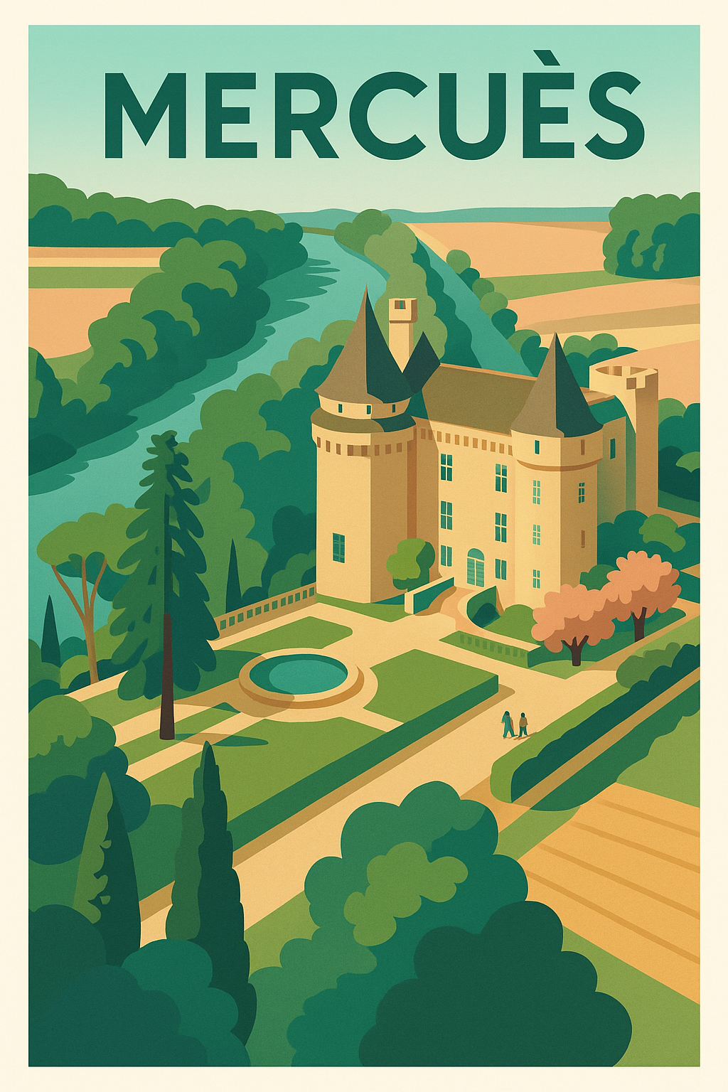 Affiche de Mercuès - Élégance et charme du Lot