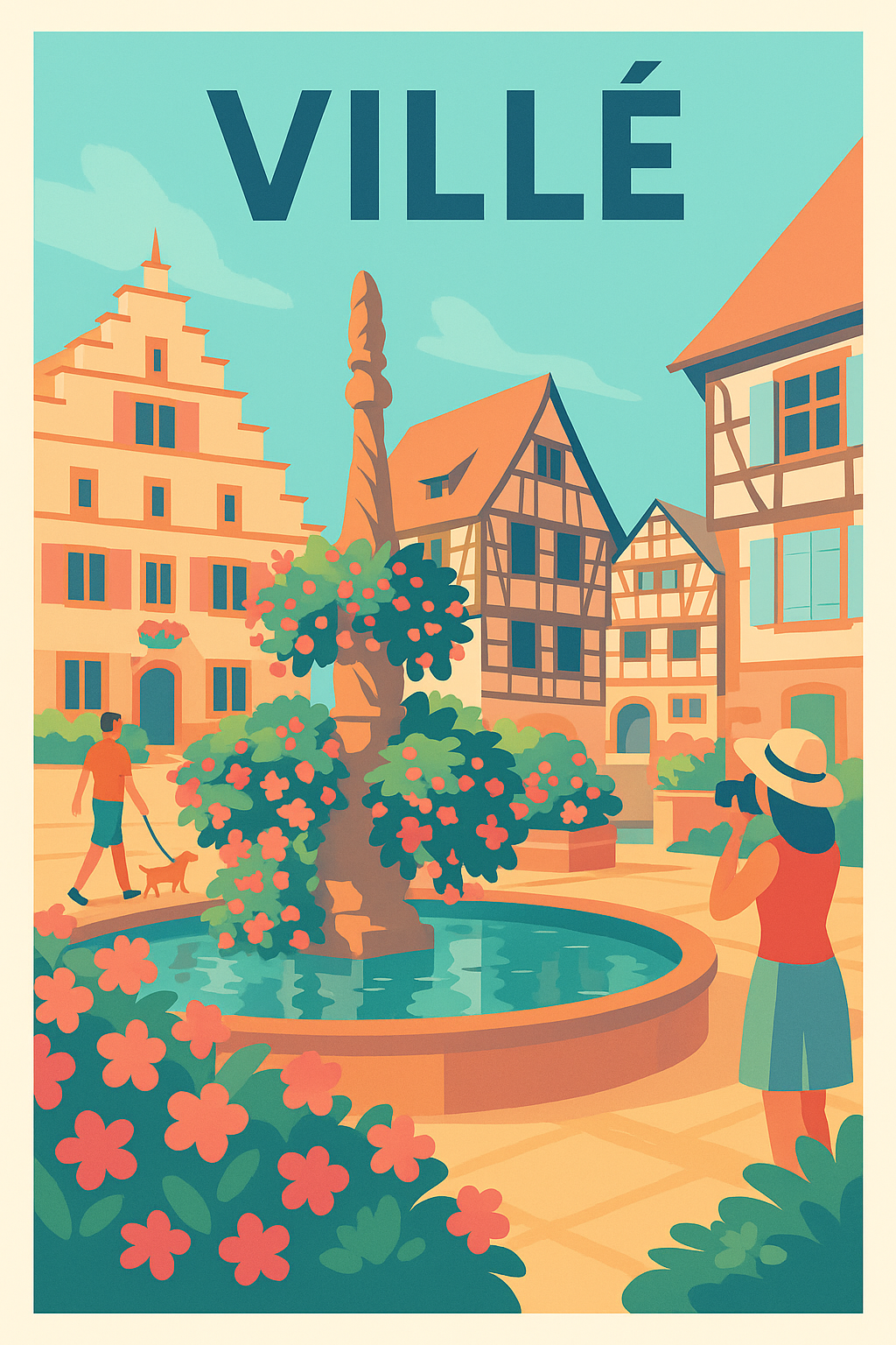 Affiche de Villé - Charme pittoresque d'Alsace traditionnelle