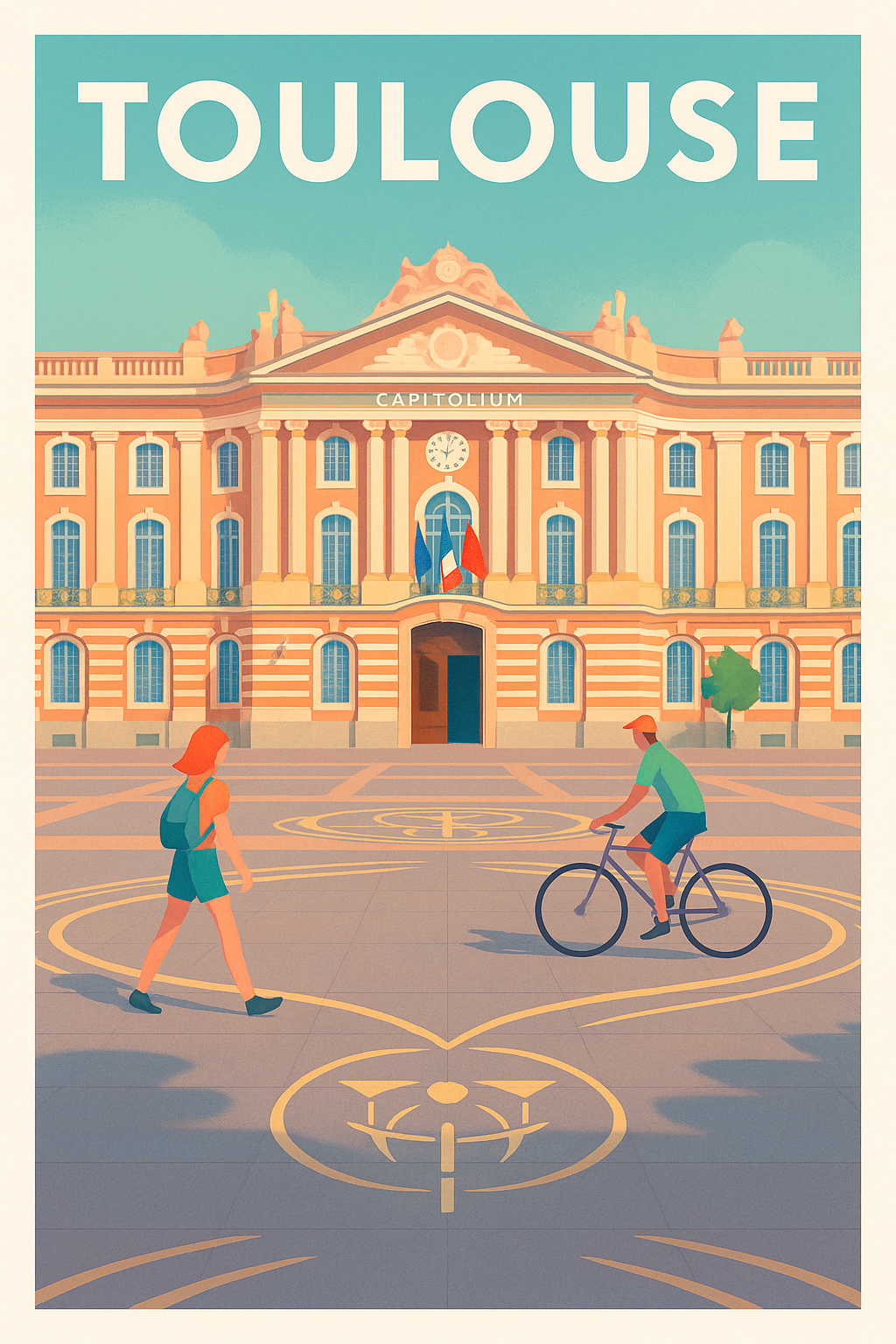 Affiche de Toulouse - Le Capitole au cœur de la ville rose