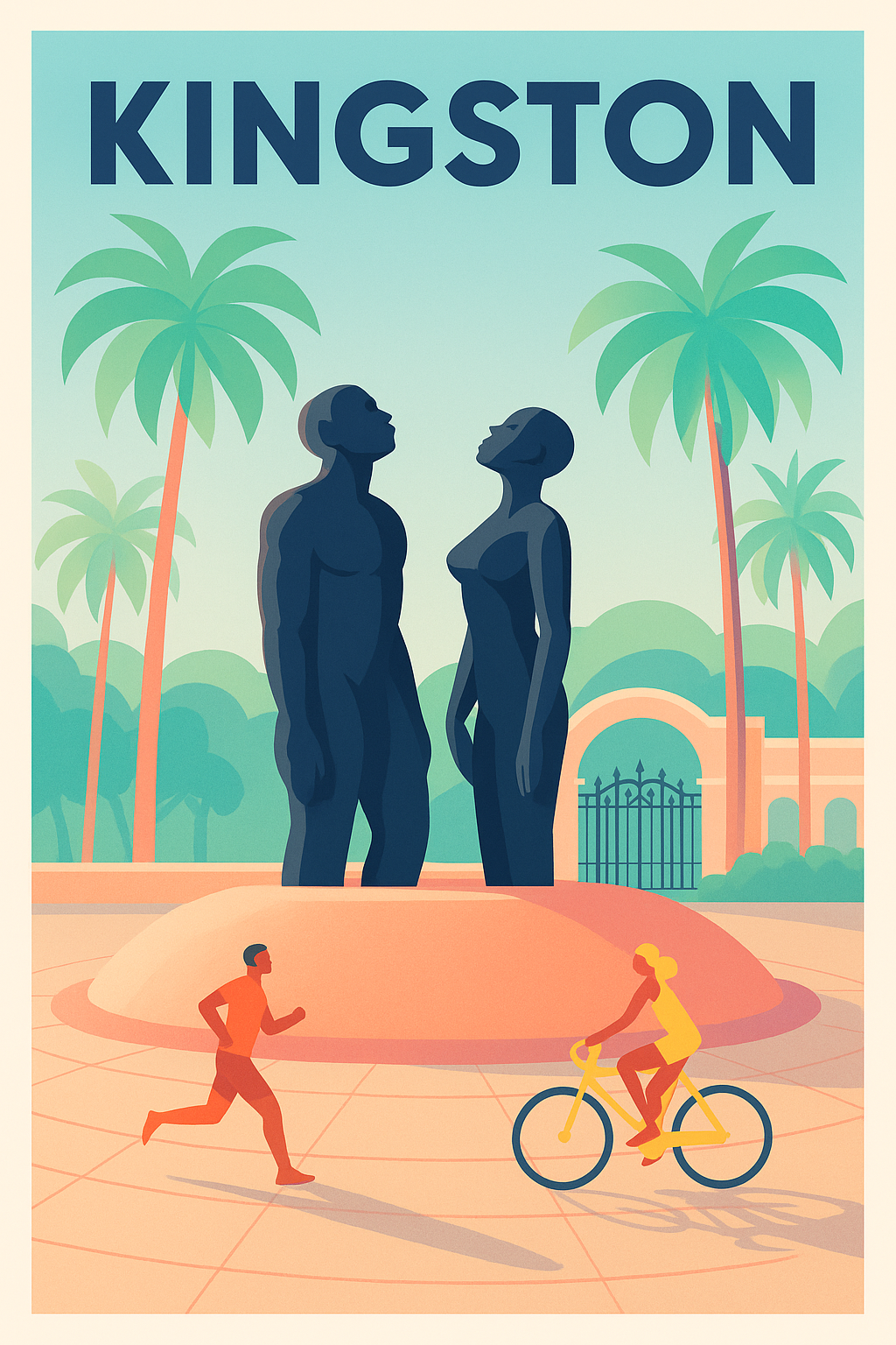 Affiche de Kingston - Harmonie urbaine et sérénité tropicale