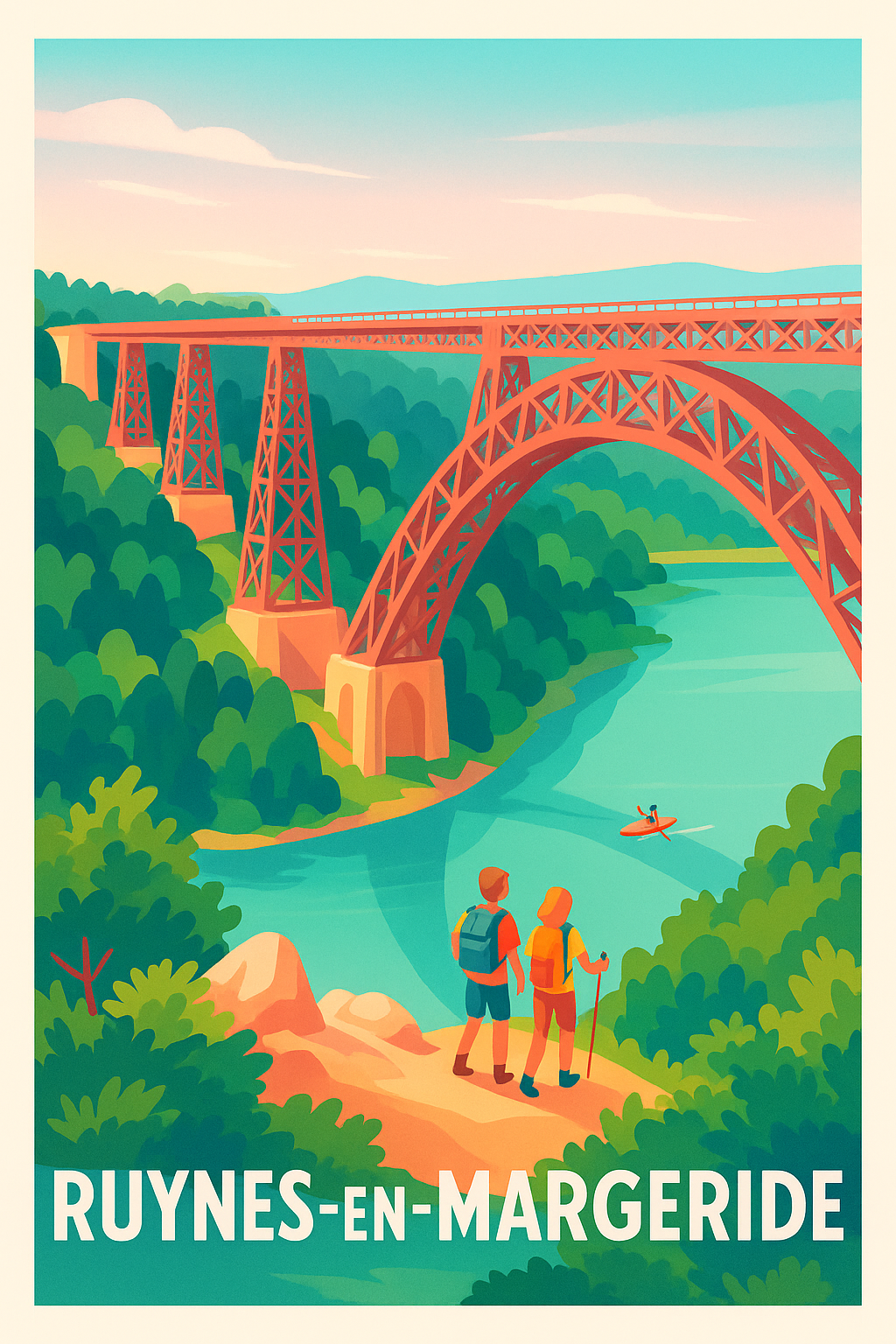 Affiche de Ruynes-en-Margeride - Évasion et nature au cœur du viaduc rouge