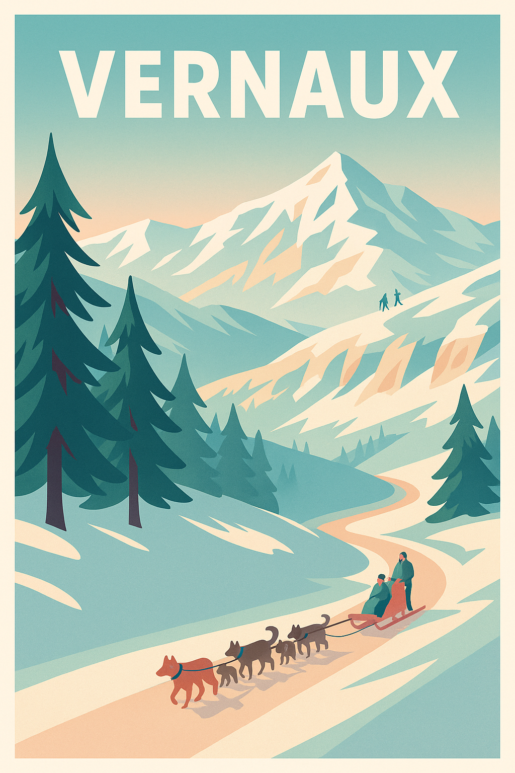 Affiche de Vernaux - Évasion hivernale en montagne
