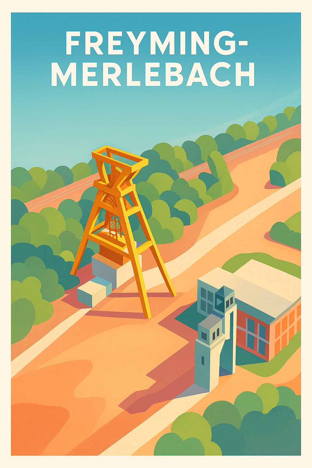 Affiche de Freyming-Merlebach - Charme industriel et nature apaisante