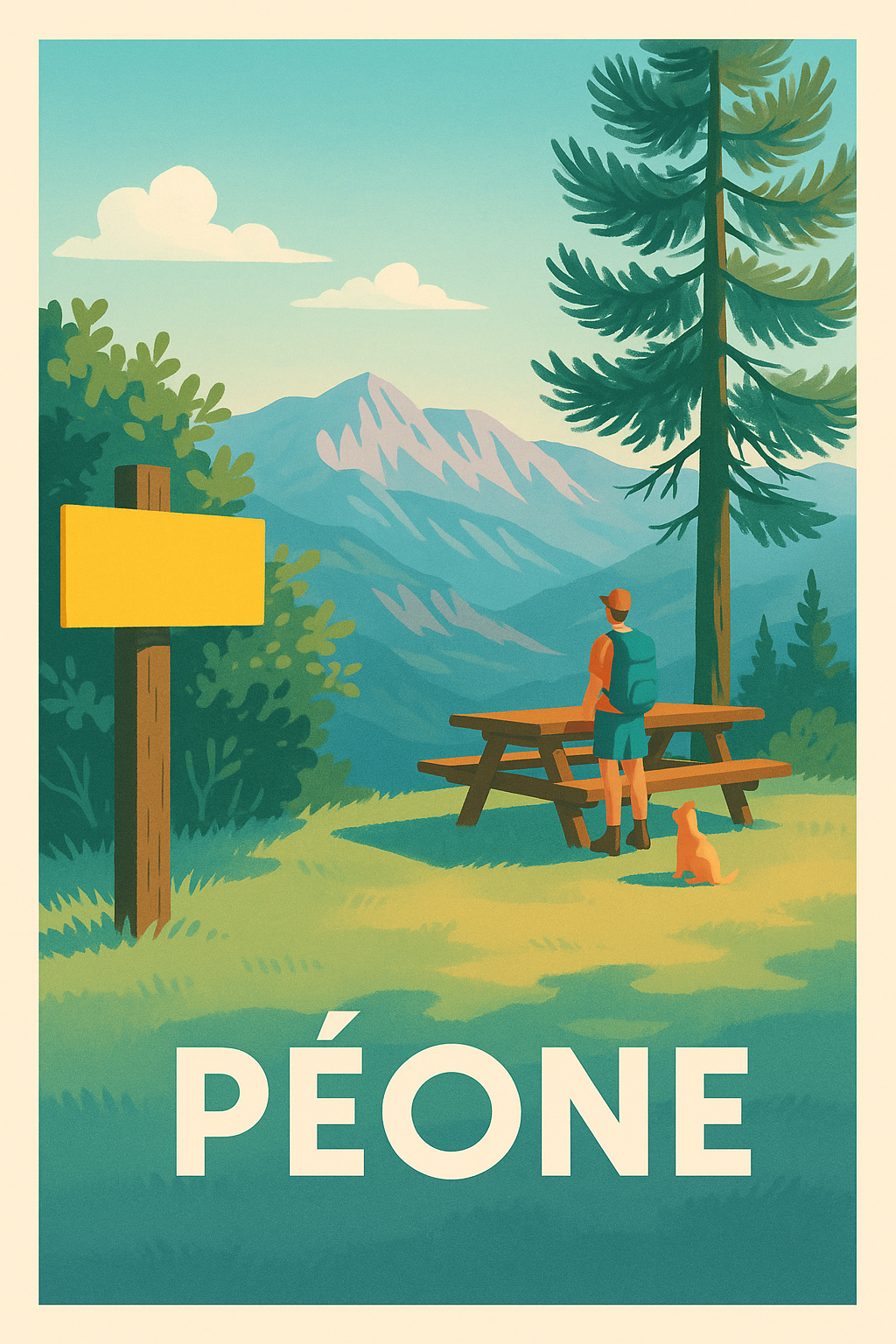 Affiche Péone — Évasion nature au cœur des montagnes · poster d'art de Péone