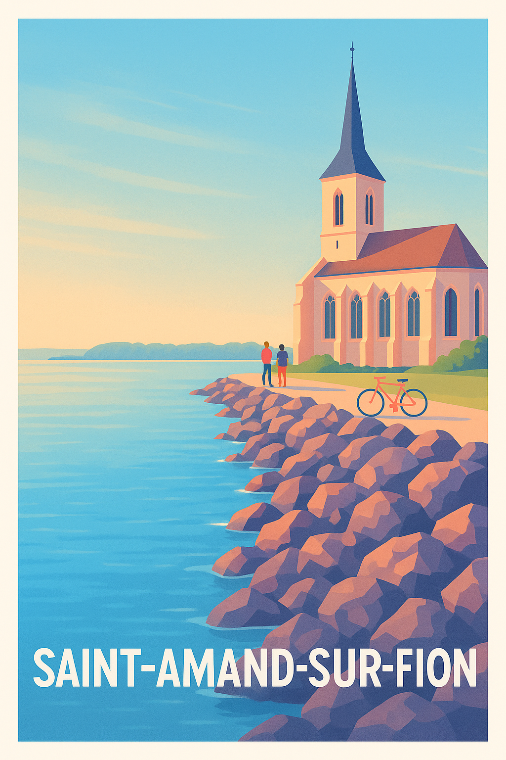 Affiche Saint-Amand-sur-Fion — Tranquillité au bord de l'eau · poster d'art de Saint-Amand-sur-Fion