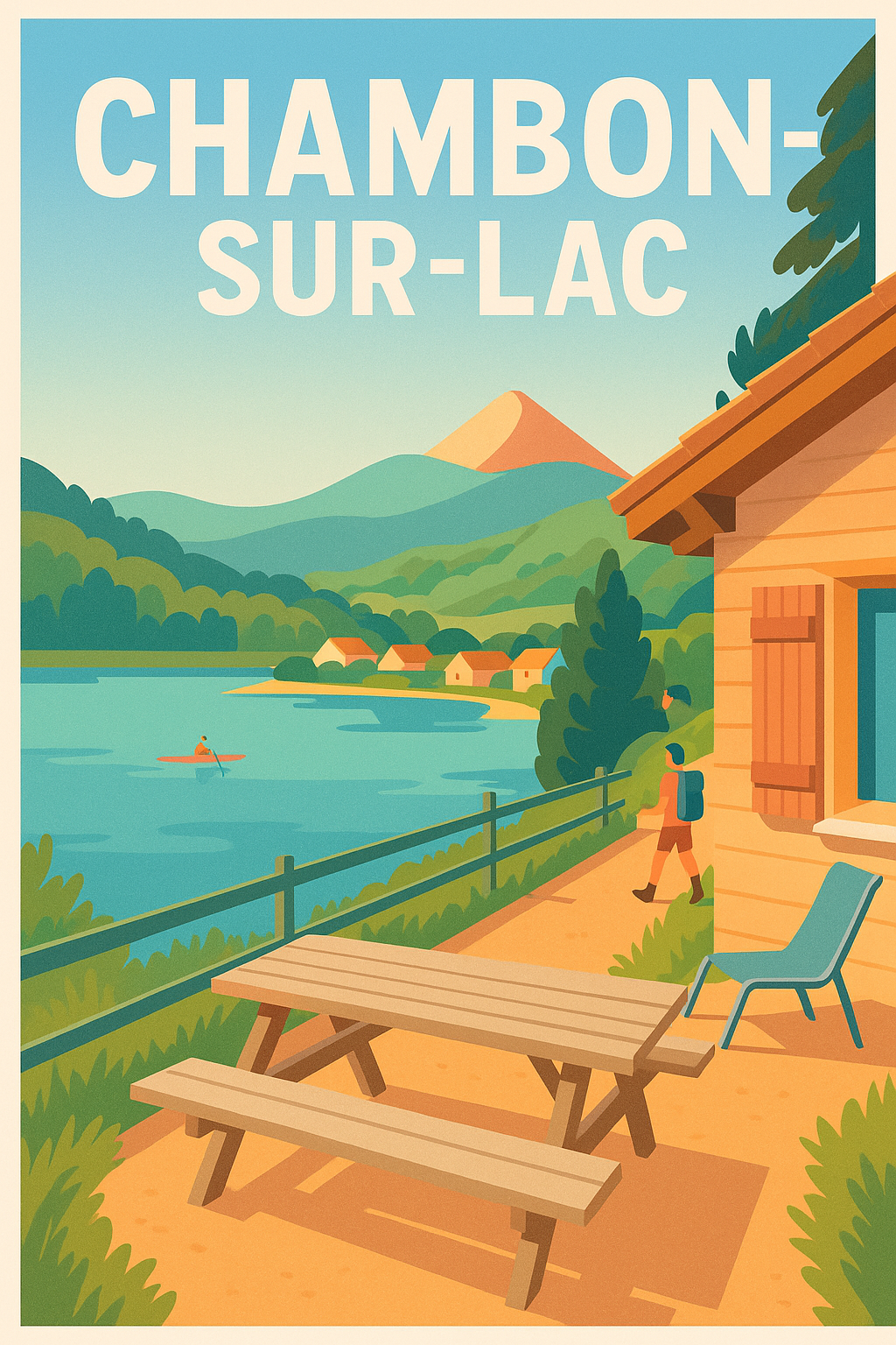 Affiche Chambon-sur-Lac — Évasion et nature au bord du lac · poster d'art de Chambon-sur-Lac