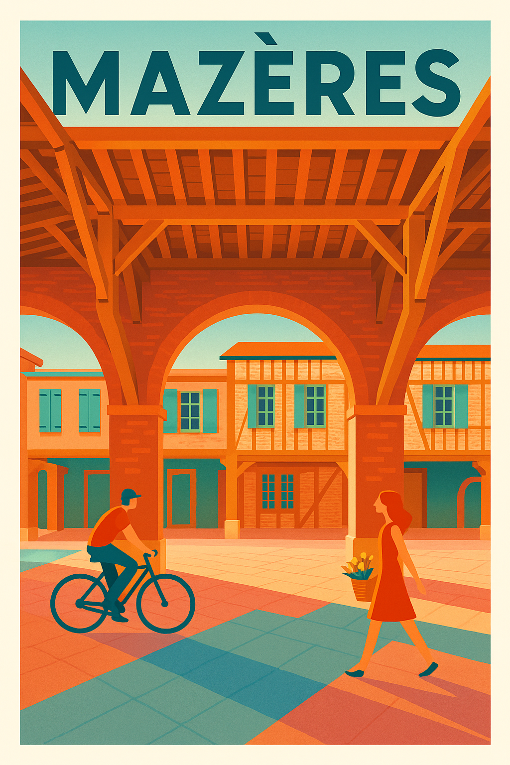 Affiche de Mazères - Charme et douceur sous les arcades
