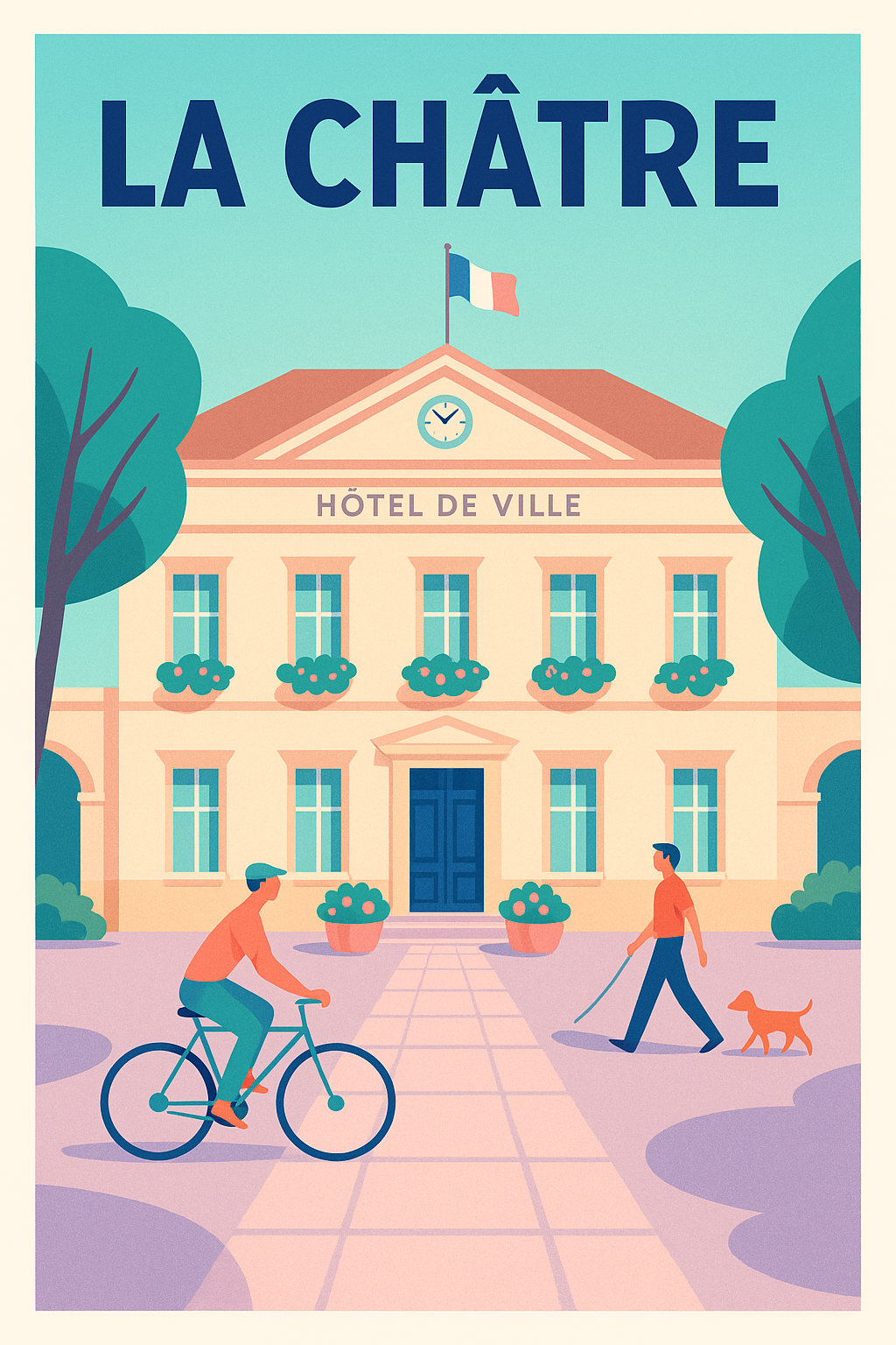Affiche de La Châtre - L'élégance tranquille de l'Hôtel de Ville