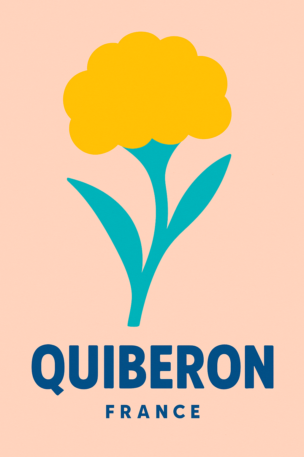 Affiche de Quiberon - Élégance florale bretonne
