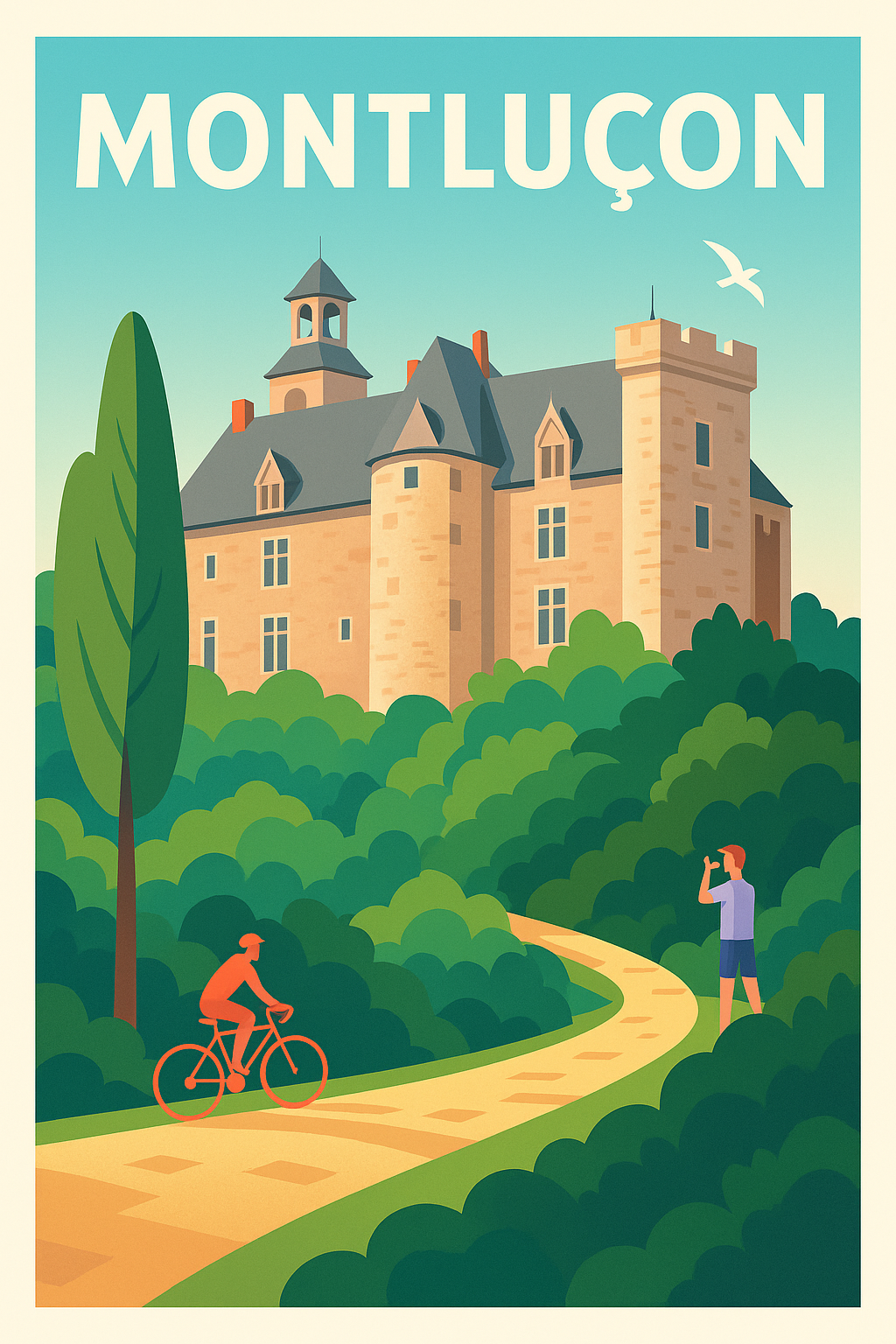 Affiche Montluçon — Escapade nature et patrimoine · poster d'art de Montluçon