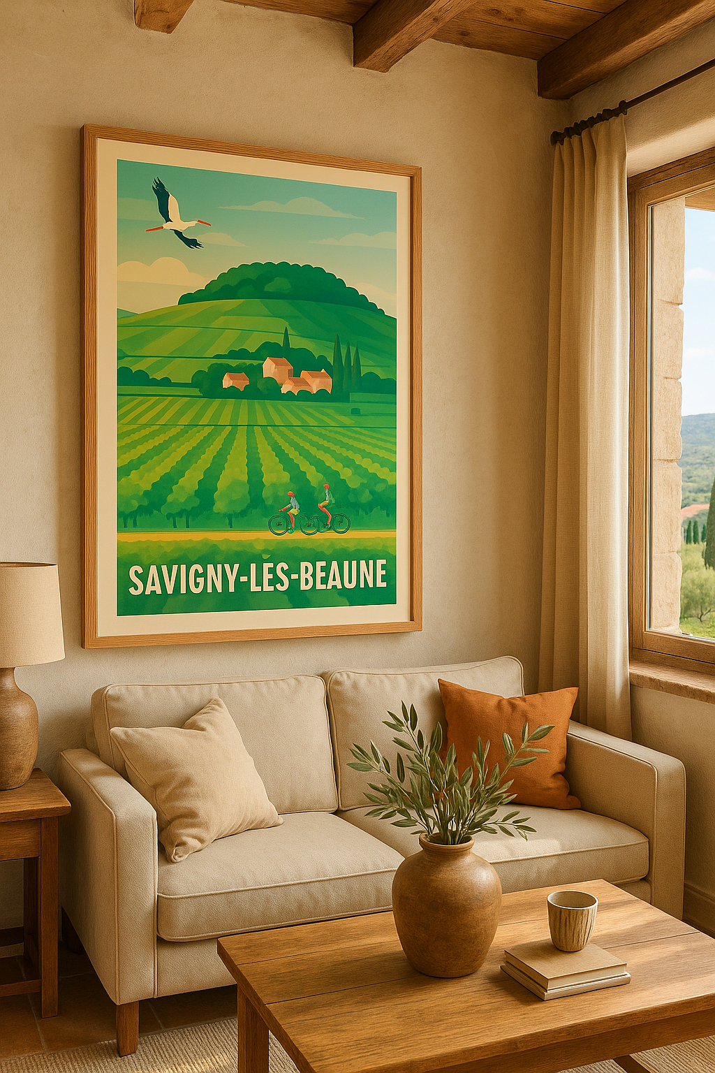 Affiche Savigny-lès-Beaune — Escapade tranquille au cœur des vignobles · poster d'art de Savigny-lès-Beaune