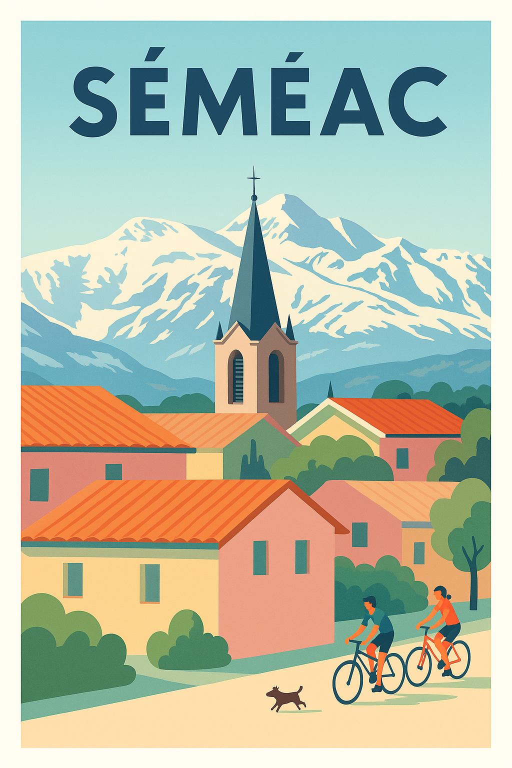 Affiche de Séméac - Panorama paisible au pied des Pyrénées