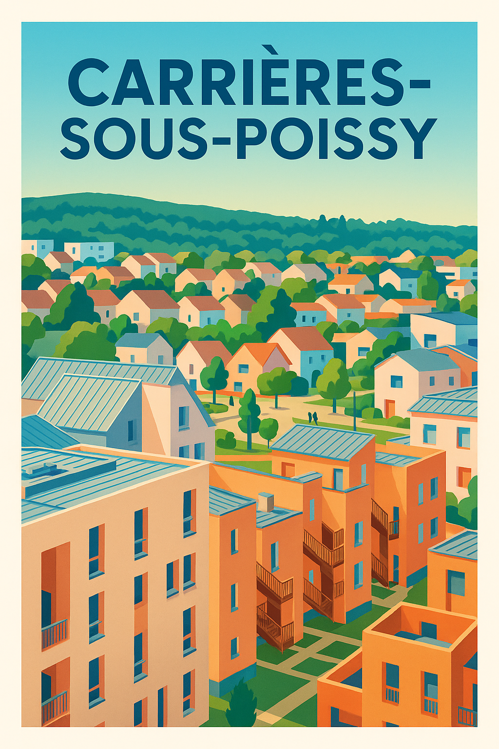 Affiche de Carrières-sous-Poissy - Harmonie urbaine en couleurs