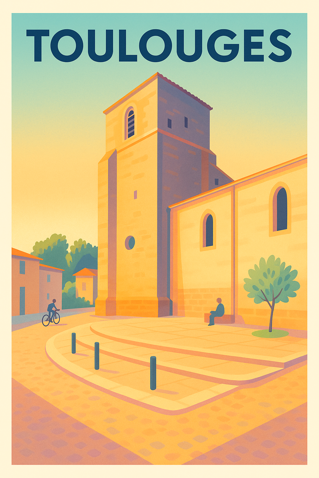 Affiche de Toulouges - Lumières douces et patrimoine chaleureux