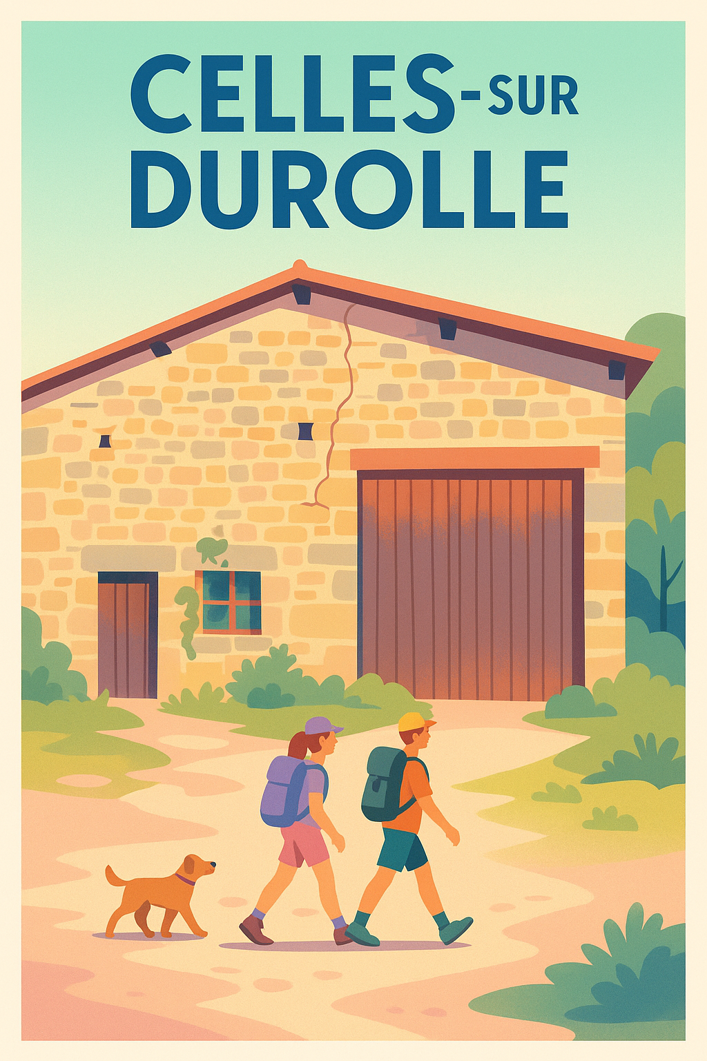 Affiche de Celles-sur-Durolle - Invitation à la randonnée et découverte bucolique