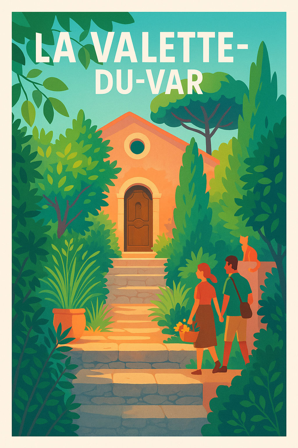Affiche La Valette-du-Var — Escapade verdoyante en Provence · poster d'art de La Valette-du-Var