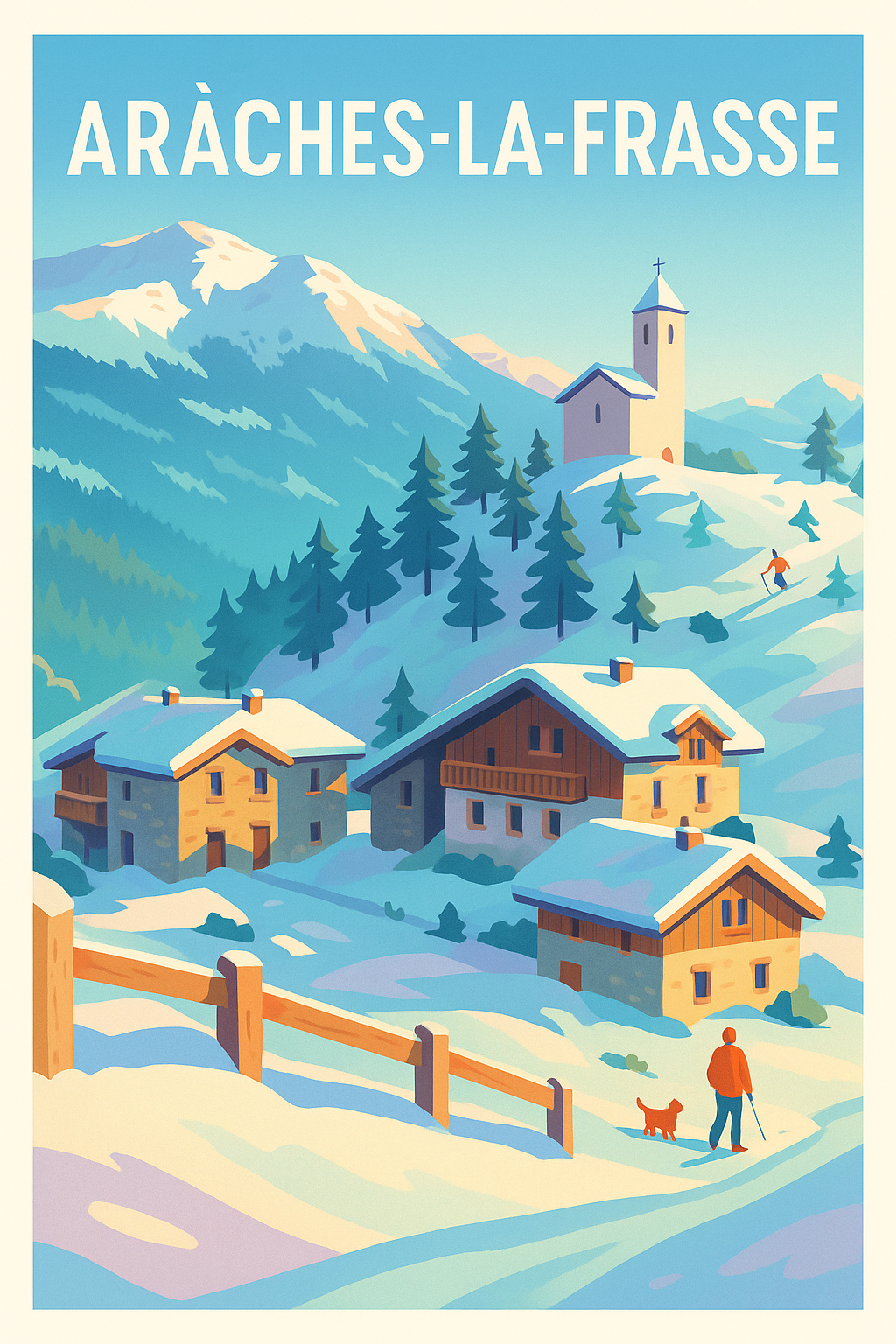 Affiche de Arâches-la-Frasse - Charmant village alpin enneigé