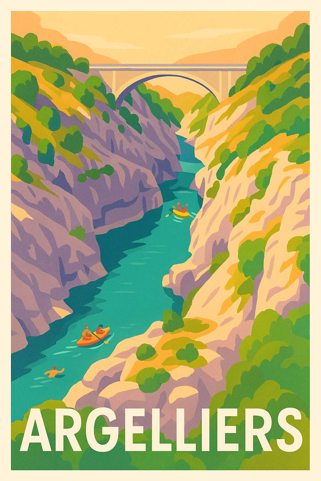 Affiche Argelliers — Évasion Nature au cœur des Gorges · poster d'art de Argelliers