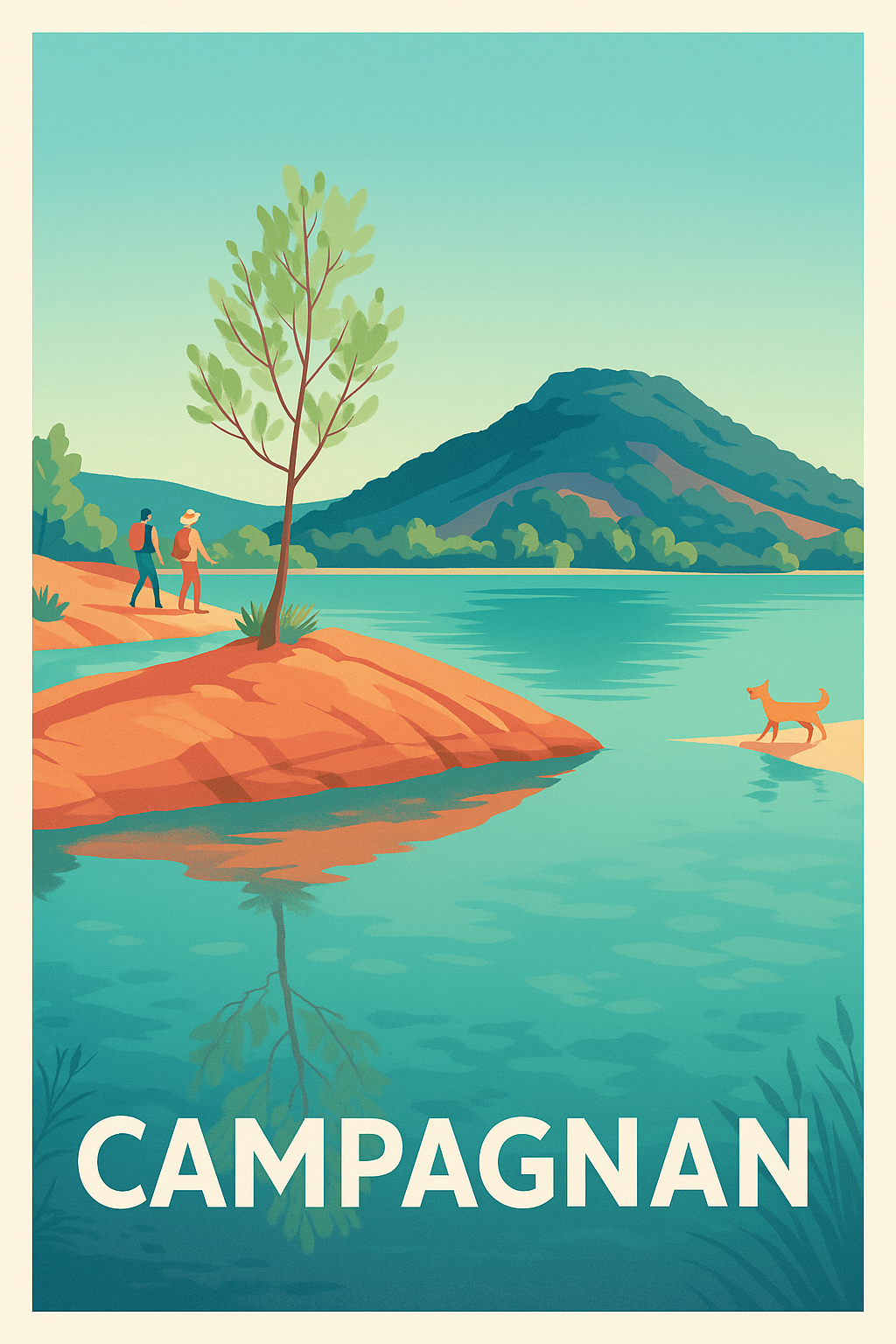 Affiche Campagnan — Rêveries au bord de l'eau · poster d'art de Campagnan