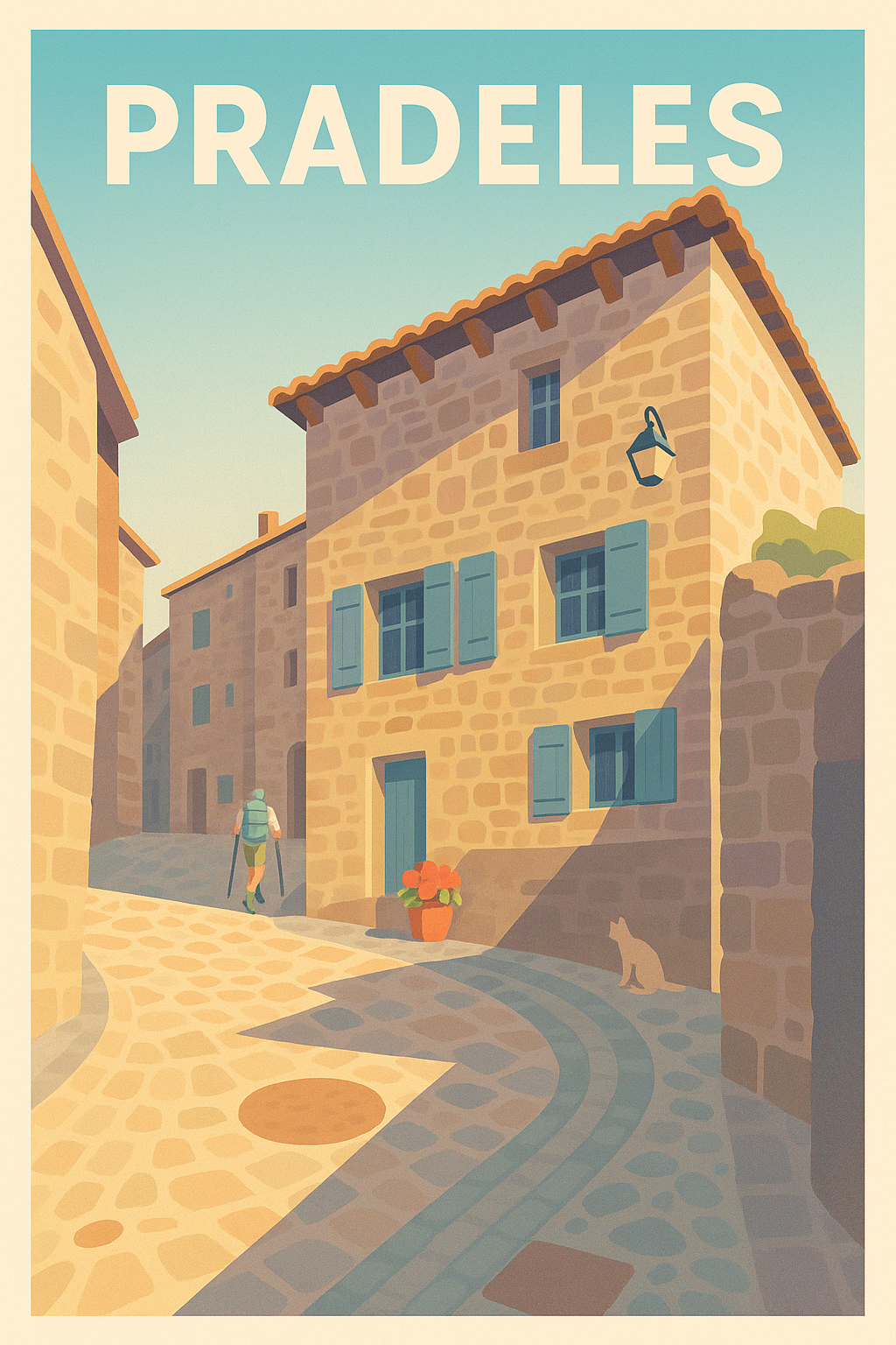 Affiche Pradelles — Sérénité et charme médiéval · poster d'art de Pradelles