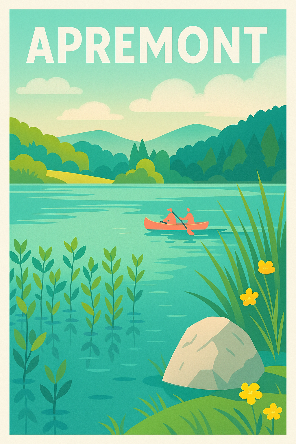 Affiche Apremont — Évasion et Sérénité au Fil de l'Eau · poster d'art de Apremont